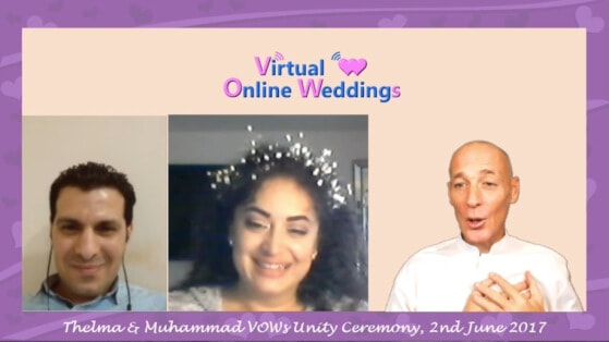 Virtual Celebrant with groom from Saudia Arabia and Bride from USA.